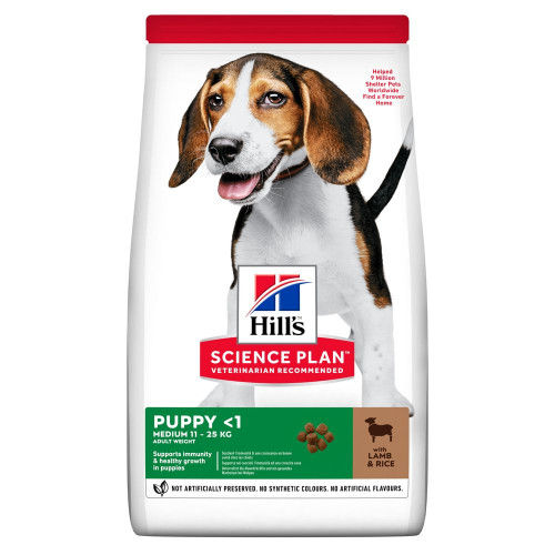 Сухий корм Hill's Science Plan Canine Medium Puppy для цуценят середніх порід з ягням та рисом 2.5 (кг)