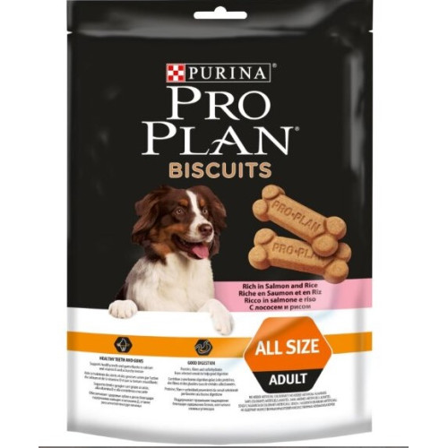 Ласощі для собак Purina Pro Plan Biscuits All Size Adult Salmon для підтримки здоров'я зубів 400 г (лосось)