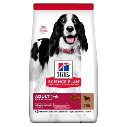 Сухой корм Hill's Science Plan Adult Medium для взрослых собак средних пород с ягненком и рисом 2.5 (кг)
