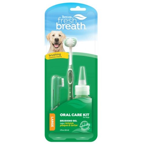 Набор для ухода за полостью рта собакам крупных пород TropiClean Fresh Breath 59 мл