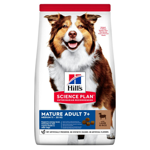 Сухой корм Hill's Science Plan Mature Canine Adult Medium Breed 7+, для пожилых собак средних пород, с ягненком и рисом 2.5 (кг)