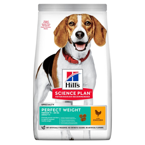 Сухой корм Hills Science Plan Perfect Weight Medium Breed для собак средних пород склонных к ожирению, 2 кг