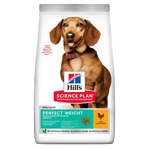 Сухой корм Hills Science Plan Perfect Weight  Small & Mini Breed, для собак мелких и мини пород склонных к ожирению, 1,5 кг
