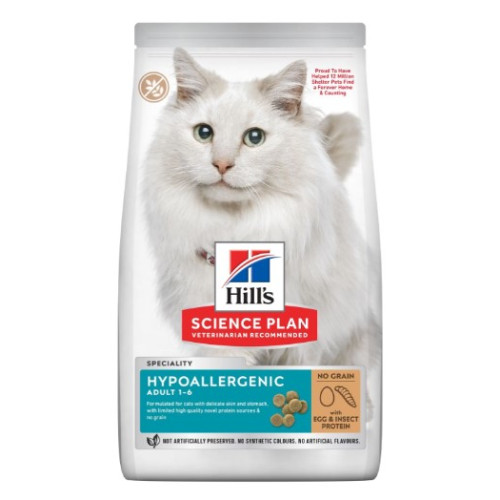 Сухий корм Hill's Science Plan Feline Adult Hypoallergenic для котів, з яйцем та комахами 1.5 (кг)