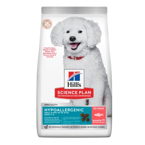 Сухой корм Hill's SP Adult Hypoallergenic для взрослых собак маленьких и мини пород, беззерновой с лососем 1.5 (кг)
