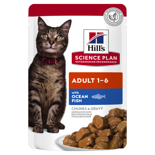 Вологий корм Hill's Science Plan Adult - для дорослих кішок з океанічною рибою, 85г х 12 шт.