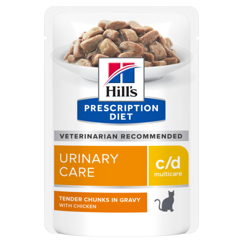 Вологий корм Hill's Prescription Diet c/d для котів, догляд за сечовидільною системою, з куркою, 12х85г