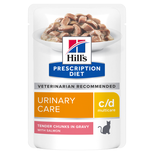 Вологий корм Hill's Prescription Diet c/d для котів, догляд за сечовидільною системою, з лососем, 12х85 г