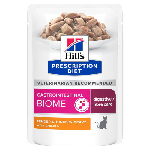 Вологий корм Hill's Prescription Diet Gastrointestinal Biome для котів при захворюваннях ШКТ, з куркою, 12х85 г