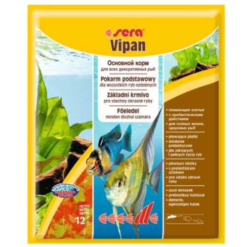 Корм для акваріумних риб всіх видів Sera Vipan Nature, пластівці 12 г