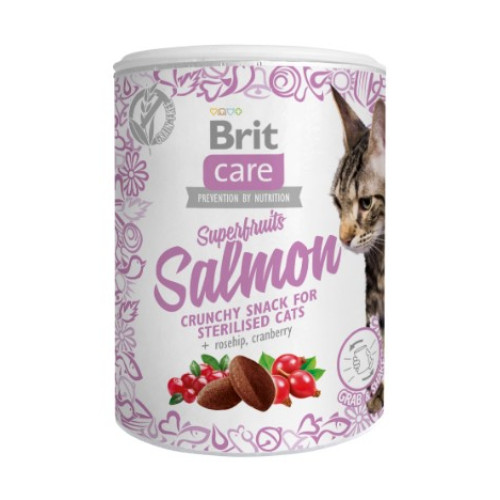 Лакомство для стерилизованных кошек Brit Care Cat Snack Superfruits Salmon, лосось, 100 г