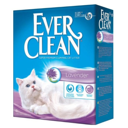 Наполнитель для кошачьего туалета Ever Clean Lavender - комкующий, с ароматом лаванды 6 (кг)
