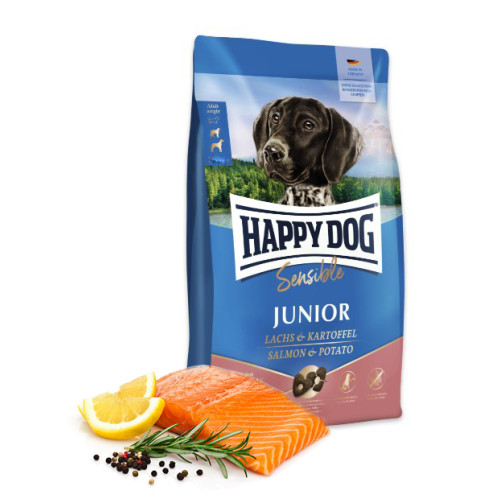 Сухой корм для молодых собак крупных и средних пород Happy Dog Sensible Junior Salmon&Potato (Лосось и картофель) 1 (кг)