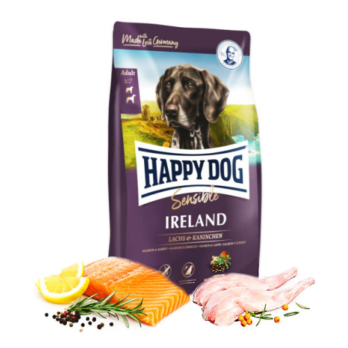 Сухой корм для взрослых собак всех пород с проблемной кожей и шерстью Happy Dog Sensible Ireland (Лосось и кролик) 4 (кг)
