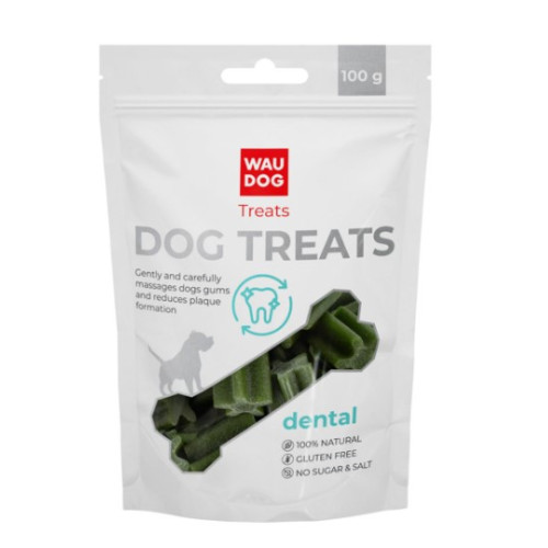 Лакомство для собак WAUDOG Treats "Стоматологическая палочка со вкусом шпината и ванили", 100 г