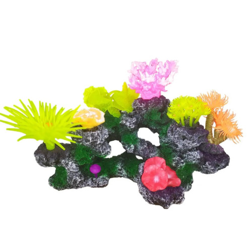 Декорация для аквариума "Коралловый риф с кораллами" 30х15х22 см