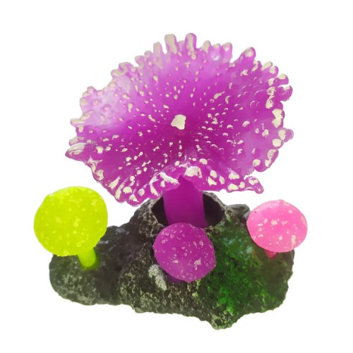 Декорация для аквариума "Коралл мини" 8х5х8 см (фиолетовый)
