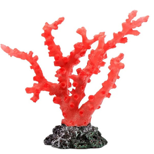 Декорация для аквариума "Коралл красный" 18х6х15 см