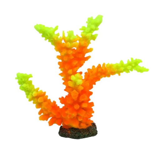 Декорация для аквариума "Коралл оранжевый" 24х7х22 см