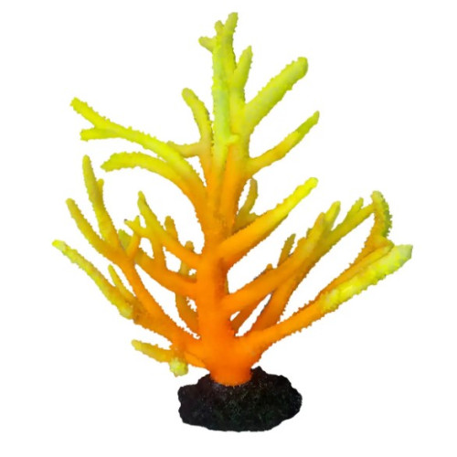 Декорация для аквариума "Коралл желтый" 30х18х38 см