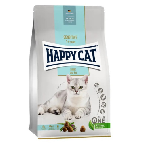 Сухой корм для взрослых кошек с избыточным весом Happy Cat Sensitive Light с мясом птицы 300 (г)