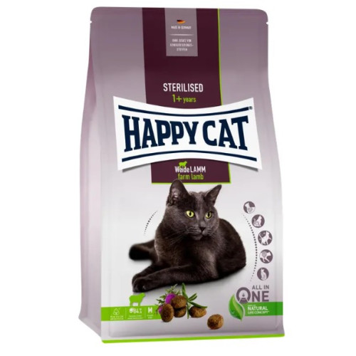 Сухий корм для дорослих стерилізованих котів Happy Cat Sterilised Weide Lamm, зі смаком ягняти 300 (г)