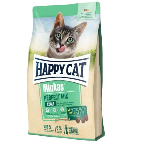 Сухой корм для взрослых кошек Happy Cat Minkas Perfect Mix, с птицей, ягненком и рыбой 500 (г)