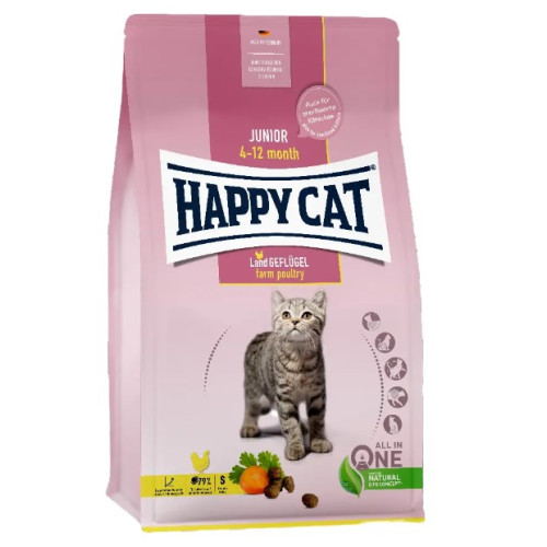Сухий корм для кошенят Happy Cat Junior Land Geflugel, зі смаком птиці 300 (г)