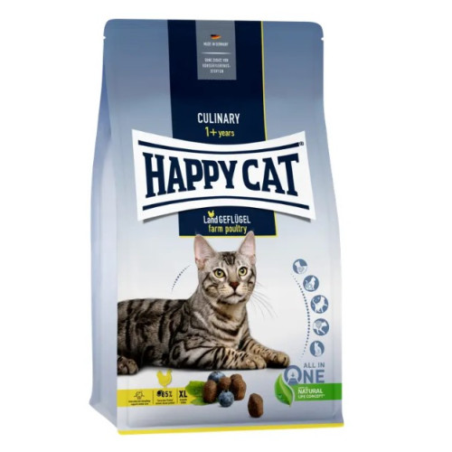 Сухой корм для взрослых кошек больших пород Happy Cat Culinary Land Geflugel, со вкусом птицы 300 (г)