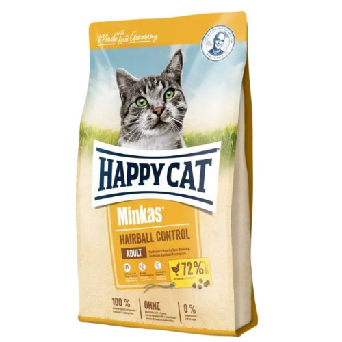 Сухой корм для взрослых кошек для выведения шерсти Happy Cat Minkas Hairball Control Geflugel, с птицей 500 (г)