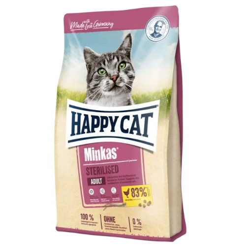 Сухий корм для стерилізованих котів Happy Cat Minkas Sterilised Geflugel, з птицею 500 (г)