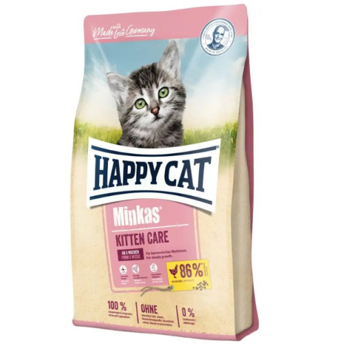 Сухой корм для котят от 1 до 6 месяцев Happy Cat Minkas Kitten Care Geflugel, с птицей 500 (г)