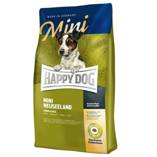 Сухой корм для собак мелких пород с чувствительным пищеварением Happy Dog Sens Mini Neuseeland, с ягненком и рисом 10 (кг)