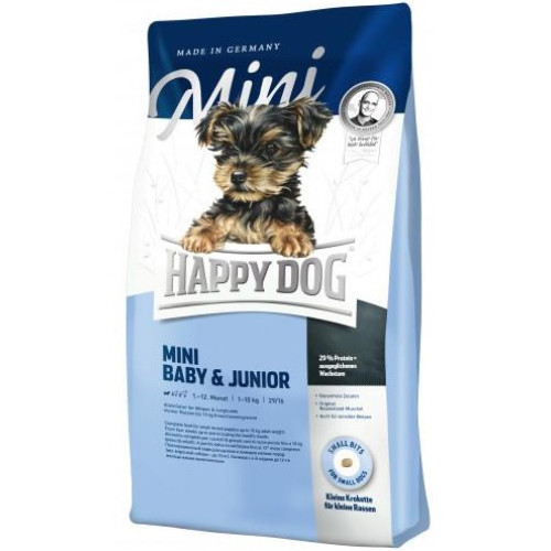 Сухой корм Happy Dog Mini Baby & Junior для щенков мелких пород, с птицей 300 (г)