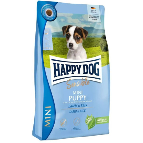 Сухий корм для цуценят дрібних порід Happy Dog HD Sensible Mini Puppy, з ягнятком та рисом 800 (г)