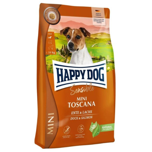 Сухий корм для собак дрібних порід Happy Dog Sensible Mini Toscana, з качкою та лососем 4 (кг)