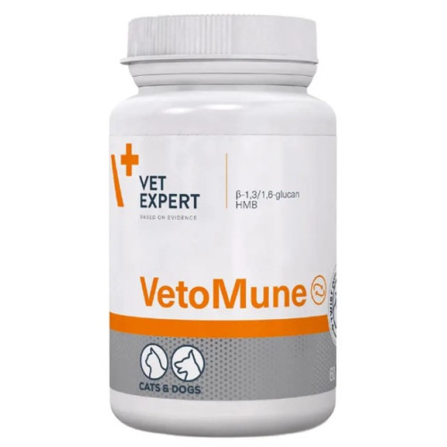 Добавка Vet Expert VetoMune для собак і котів, підтримка імунітету, 60 капсул
