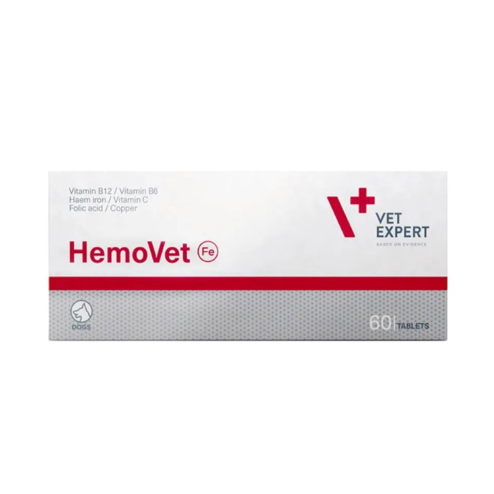 Пищевая добавка Vet Expert HemoVet для собак и котов от анемии, 60 таб