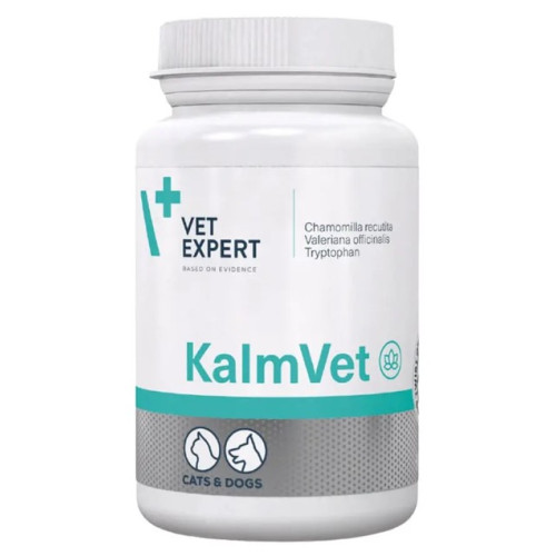 Харчова добавка для котів та собак Vet Expert KalmVet для зменшення стресу, 60 капсул