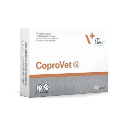 Харчова добавка для собак та кішок VetExpert Coprovet  від копрофагії (поїдання фекалій), 30 капсул