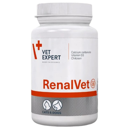 Пищевая добавка для кошек и собак Vet Expert RenalVet для поддержки функций почек, 60 капсул