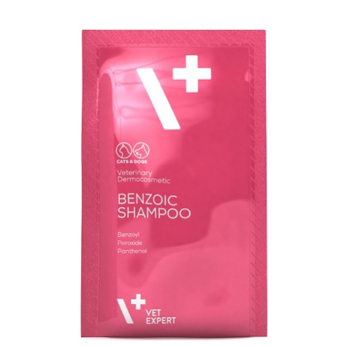 Шампунь Vet Expert Benzoic Shampoo для собак и кошек с жирной кожей и шерстью, 300 мл (20х15 мл)