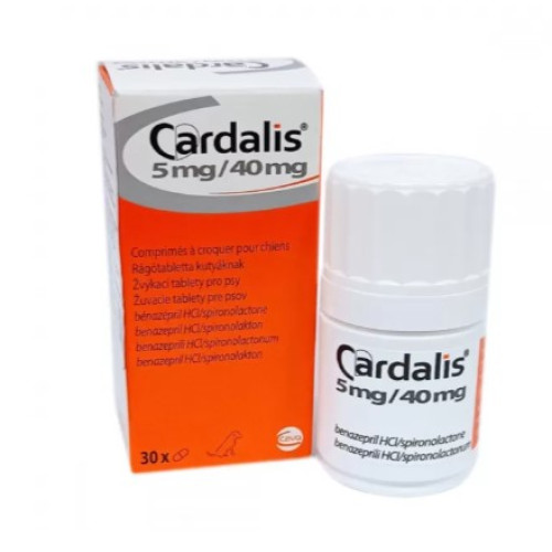 Жувальні таблетки для собак Кардаліс Ceva Cardalis 5 мг/ 40 мг, для лікування серцевої недостатності, 30 таб