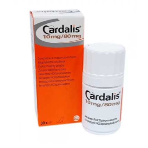 Жувальні таблетки для собак Кардаліс Ceva Cardalis 10 мг/ 80 мг, для лікування серцевої недостатності, 30 таб