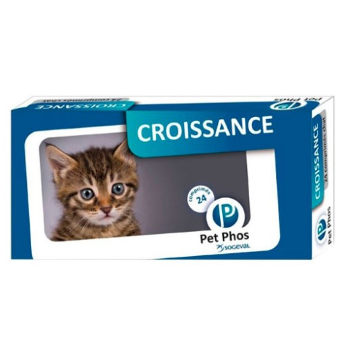Вітамінно-мінеральний комплекс Pet-Phos CROISSANCE CROWTH CAT – для кошенят, вагітних та лактуючих кішок, 24 таб