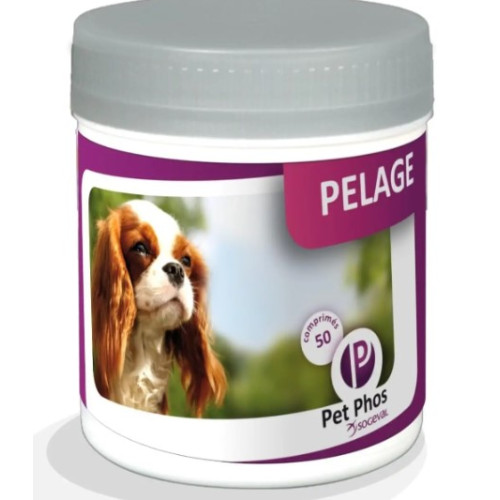 Витамины Pet Phos PELAGE для шерсти и кожи собак, 50 таблеток
