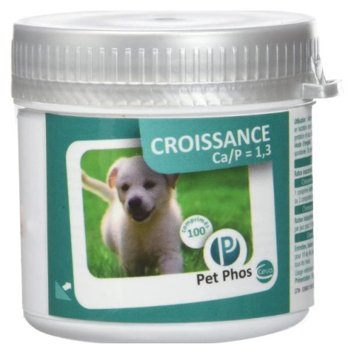 Вітаміни Pet Phos CROISSANCE Ca/P =1.3 для цуценят, 100 таблеток