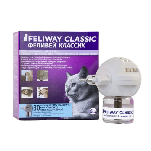Заспокійливий засіб для кішок під час стресу CEVA Feliway Classic, дифузор+змінний блок, 48 мл