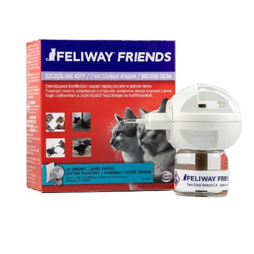 Успокаивающее средство для кошек во время стресса, при содержании нескольких кошек в доме CEVA Feliway Friends, диффузор + сменный блок, 48 мл