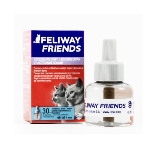 Заспокійливий засіб для кішок під час стресу, при утриманні кількох кішок у будинку CEVA Feliway Friends, змінний блок, 48 мл